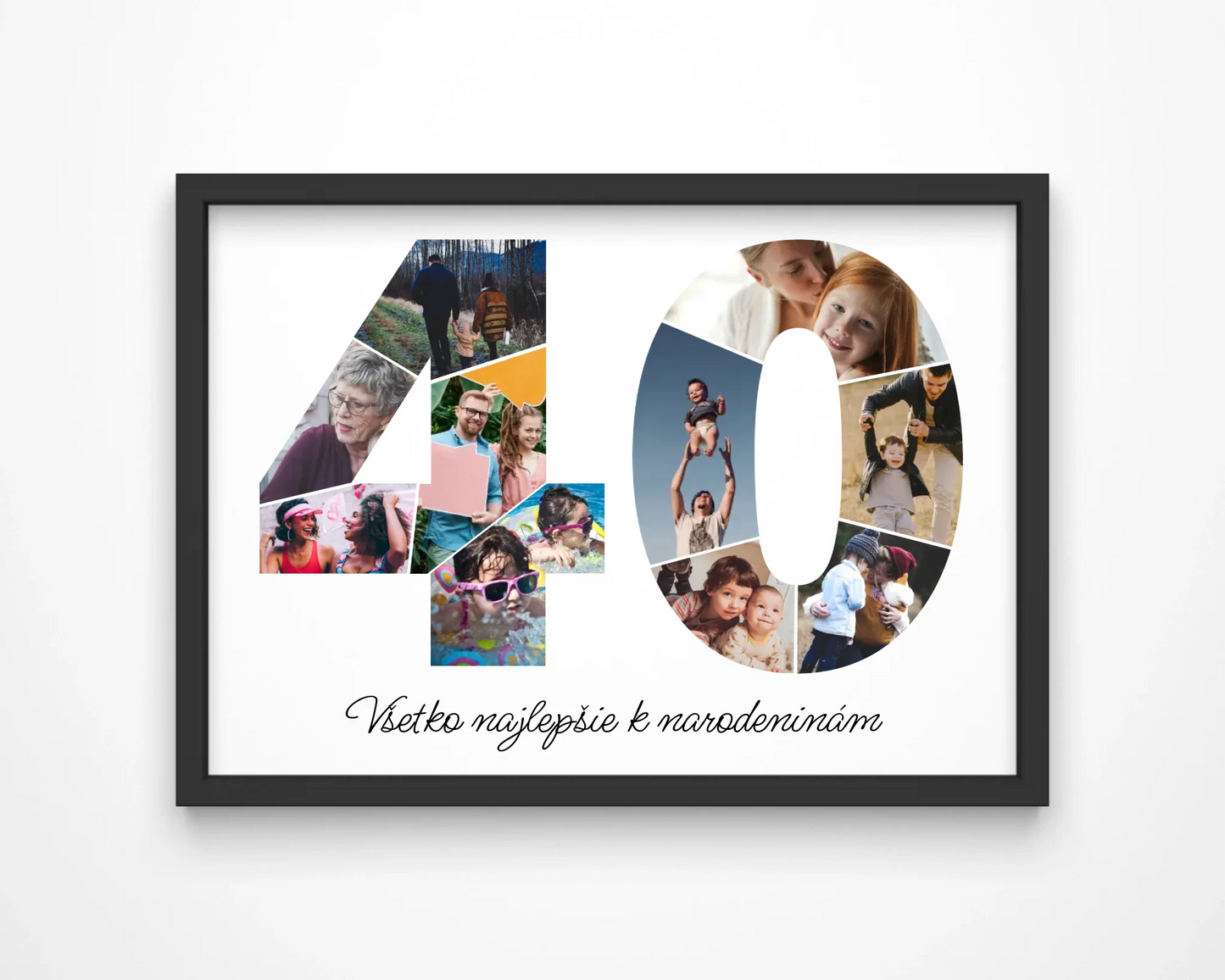 Personalizovaná koláž fotografií k 40. narodeninám – jedinečný darček (40–49)
