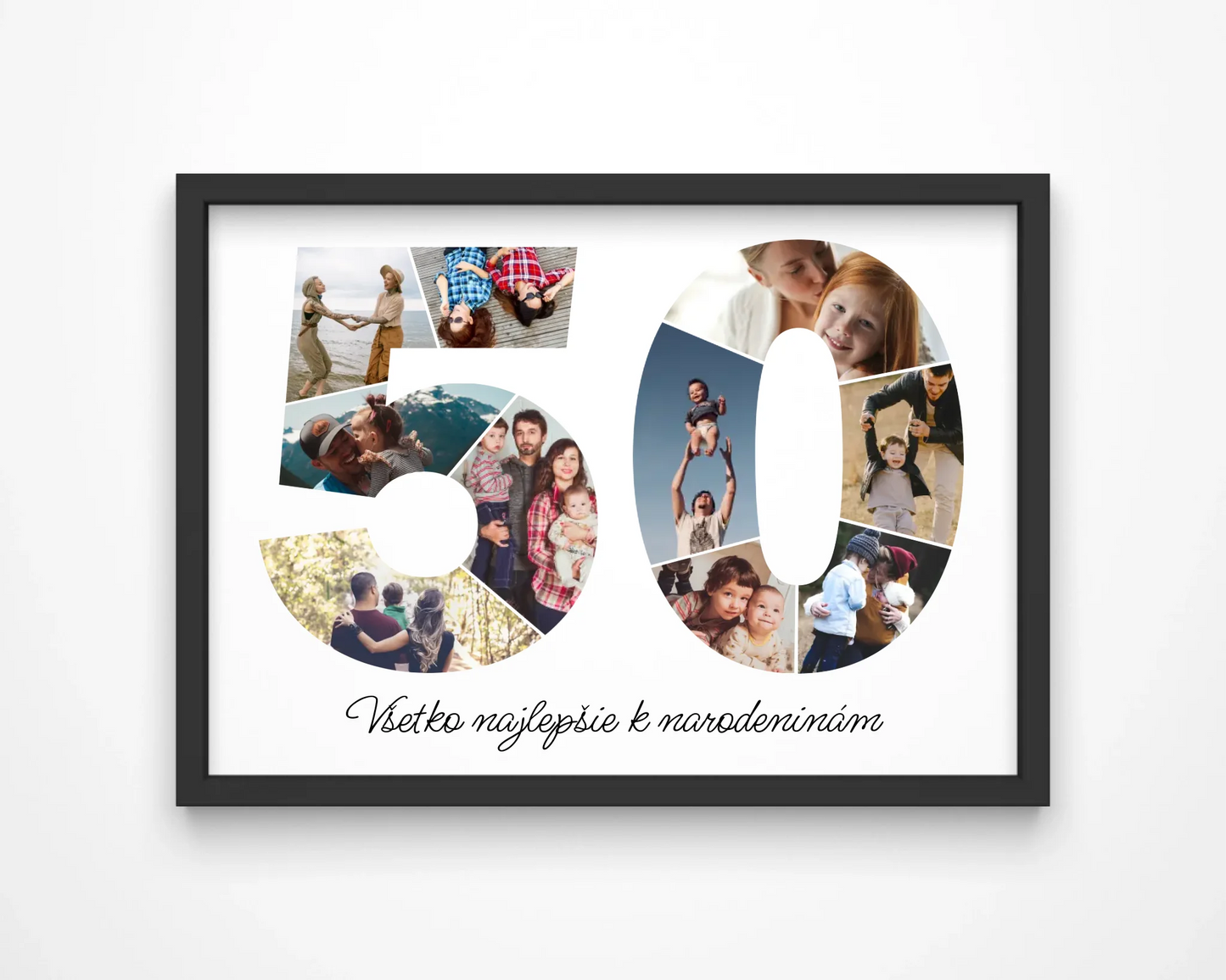 Personalizovaná koláž fotografií k 50. narodeninám – jedinečný darček (50–59)