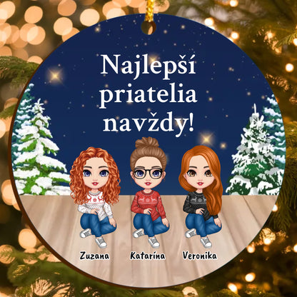 Personalizovaný vianočný ornament pre najlepšie kamarátky
