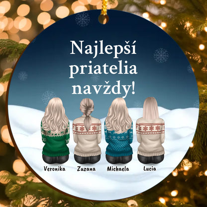 Personalizovaná vianočná ozdoba pre kamarátky – až s 6 postavičkami