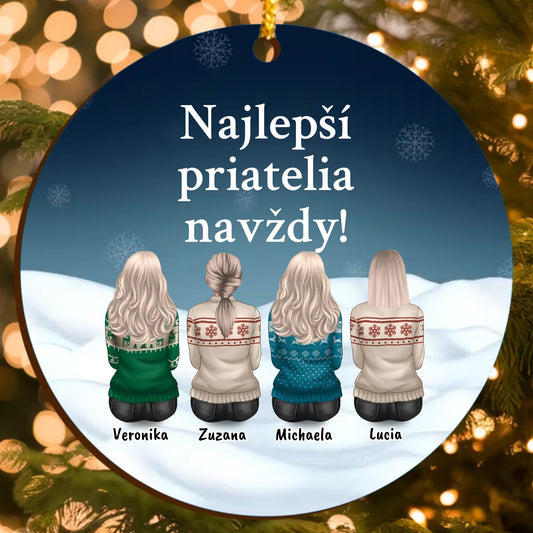 Personalizovaná vianočná ozdoba pre kamarátky – až s 6 postavičkami