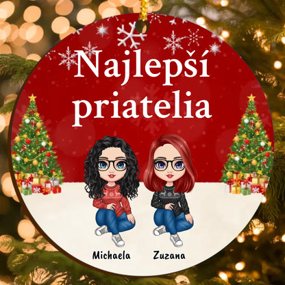 Najlepší priatelia – Personalizovaná Vianočná Ozdoba so Svojimi Postavami (do 6 osôb)