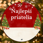 Najlepší priatelia – Vianočná Personalizovaná Ozdoba s Vlastnými Postavami (do 6 osôb, pohľad zozadu)