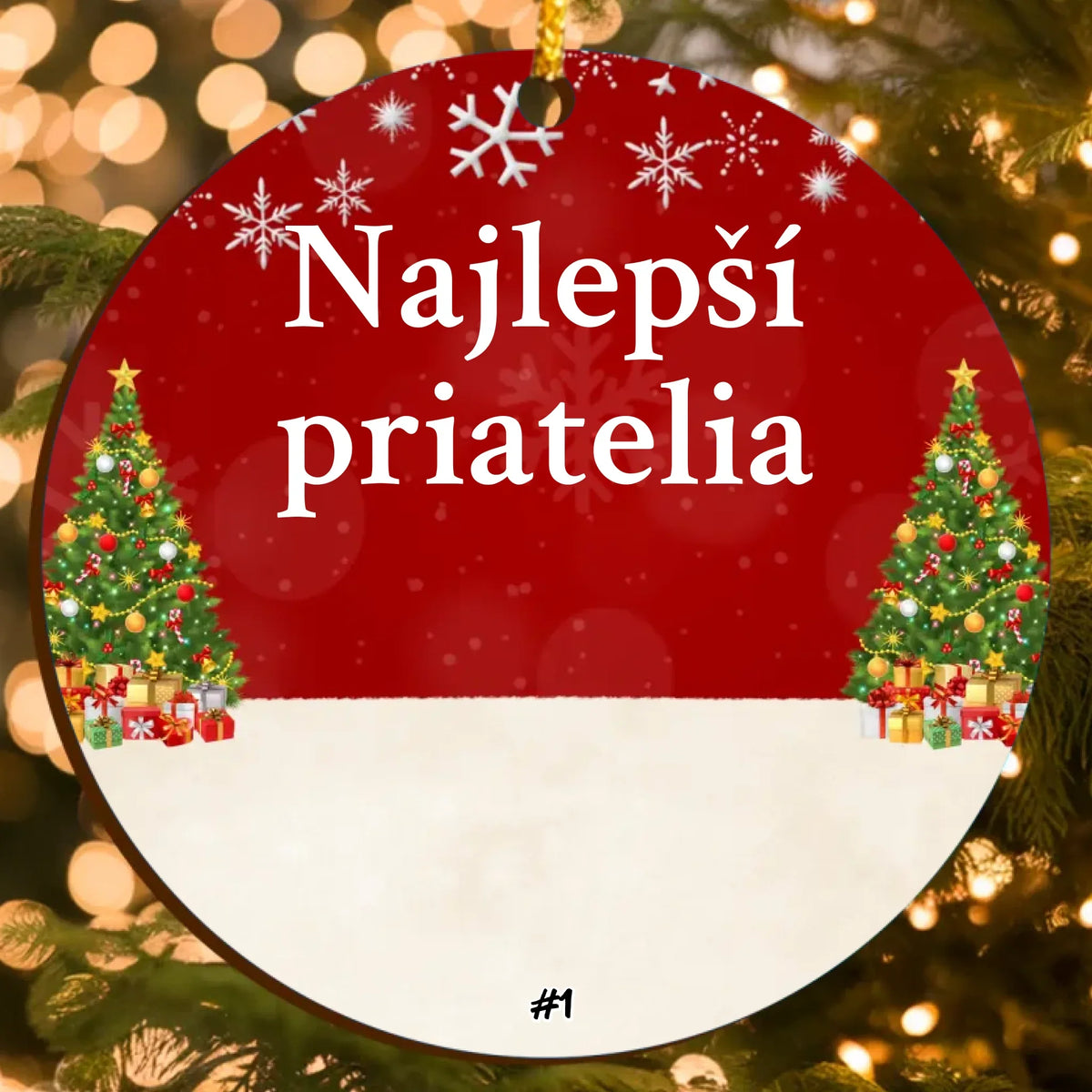 Najlepší priatelia – Vianočná Personalizovaná Ozdoba s Vlastnými Postavami (do 6 osôb, pohľad zozadu)