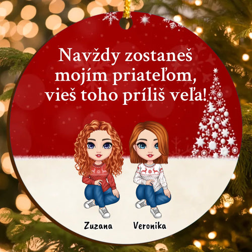 Humorná Personalizovaná Vianočná Ozdoba pre Najlepších Priateľov (do 6 postáv)