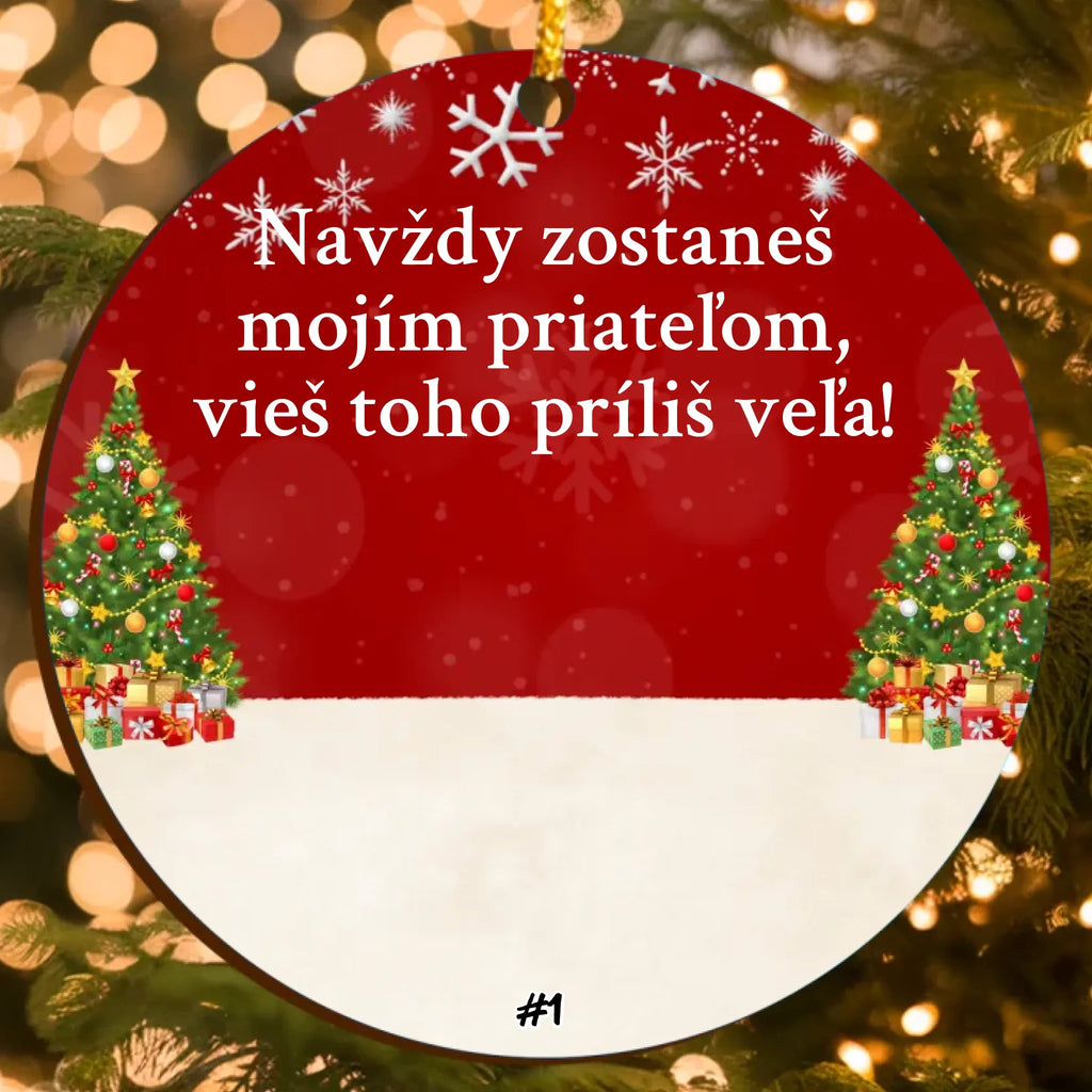 Humorná Personalizovaná Vianočná Ozdoba pre Najlepších Priateľov (do 6 postáv) – 2
