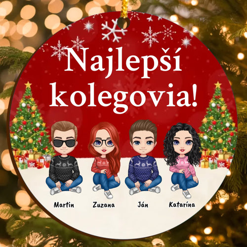 Personalizovaná Vianočná Ozdoba pre Kolegov s Vlastnými Postavami (do 6 osôb)