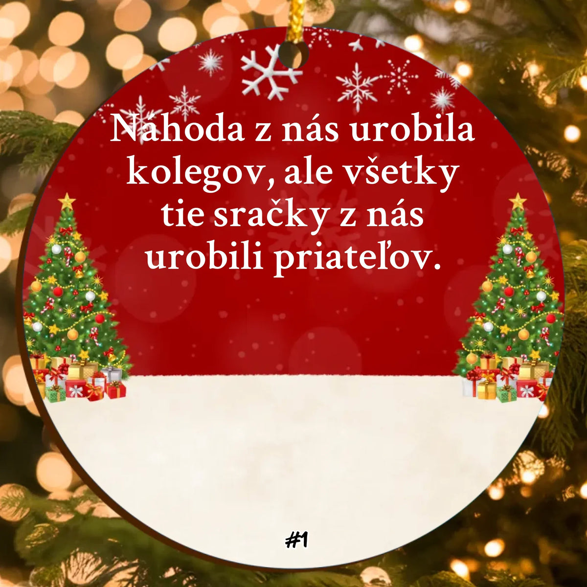 Personalizovaná Vianočná Ozdoba pre Kolegov a Priateľov s Postavami na Mieru (do 6 osôb)