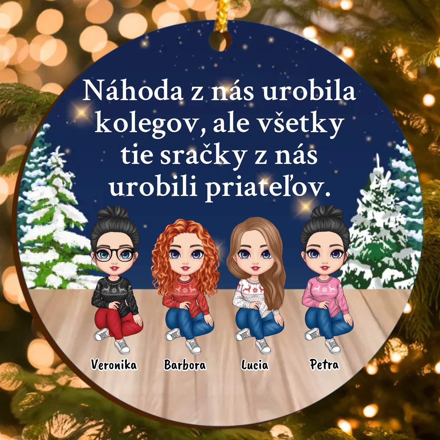 Personalizovaná Ozdoba pre Kolegov, z Ktorých sa Stali Priatelia (do 6 postáv)
