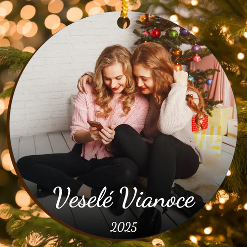 Personalizovaná vianočná ozdoba s vlastnou fotografiou a vlastným textom