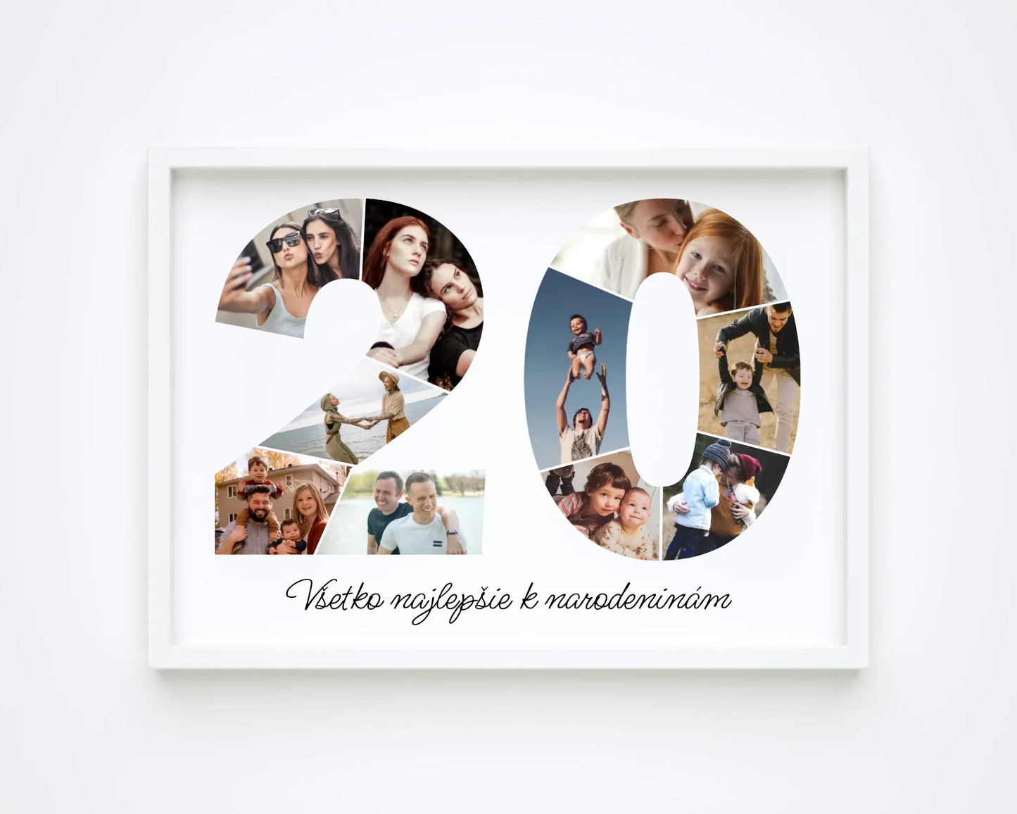 Personalizovaná koláž fotografií k 20. narodeninám – jedinečný darček (20–29)