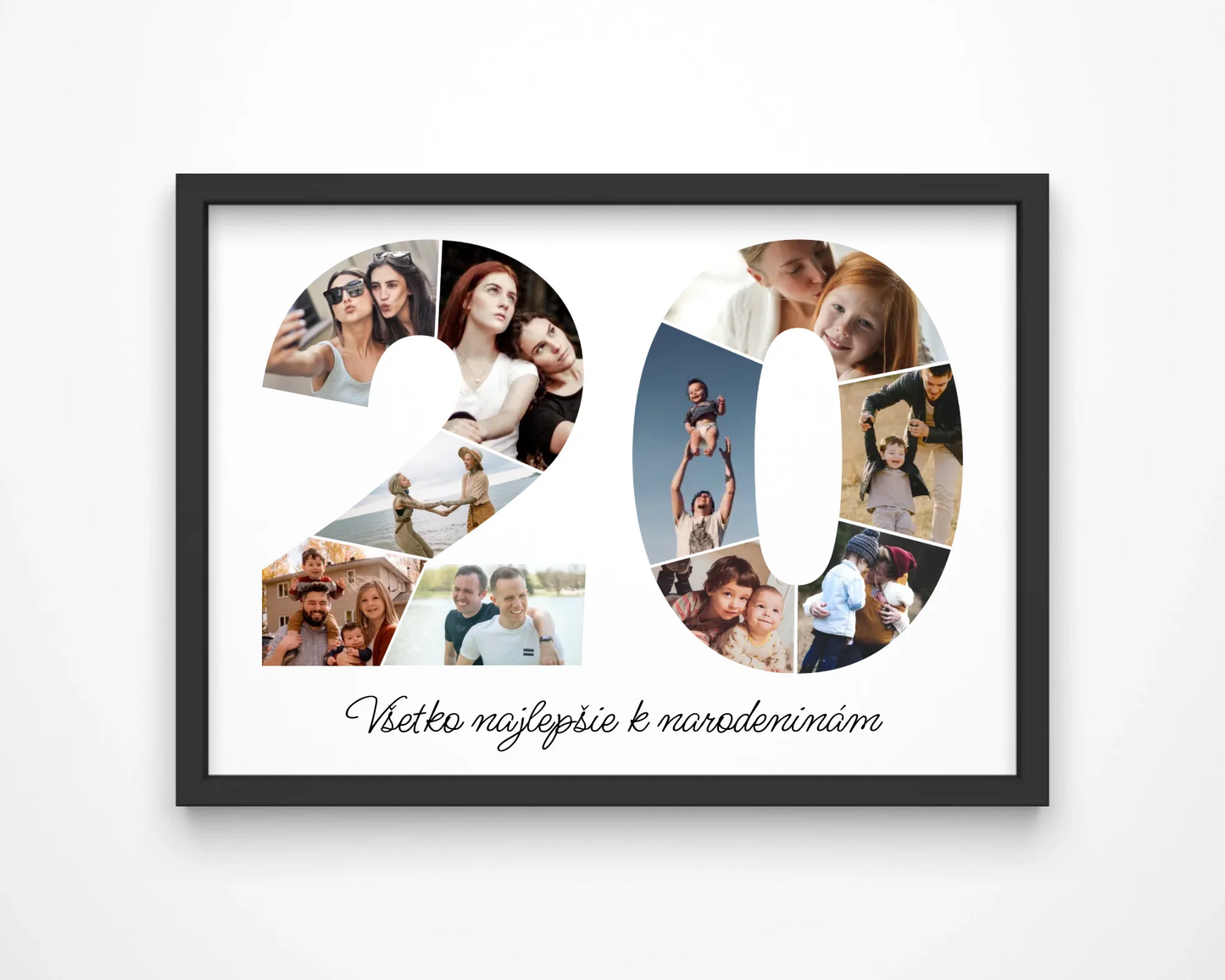 Personalizovaná koláž fotografií k 20. narodeninám – jedinečný darček (20–29)