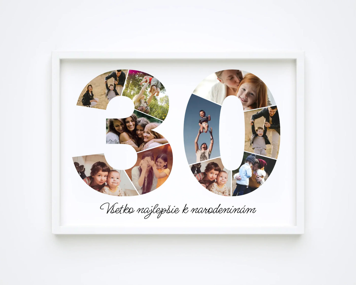 Personalizovaná koláž fotografií k 30. narodeninám – jedinečný darček (30–39)