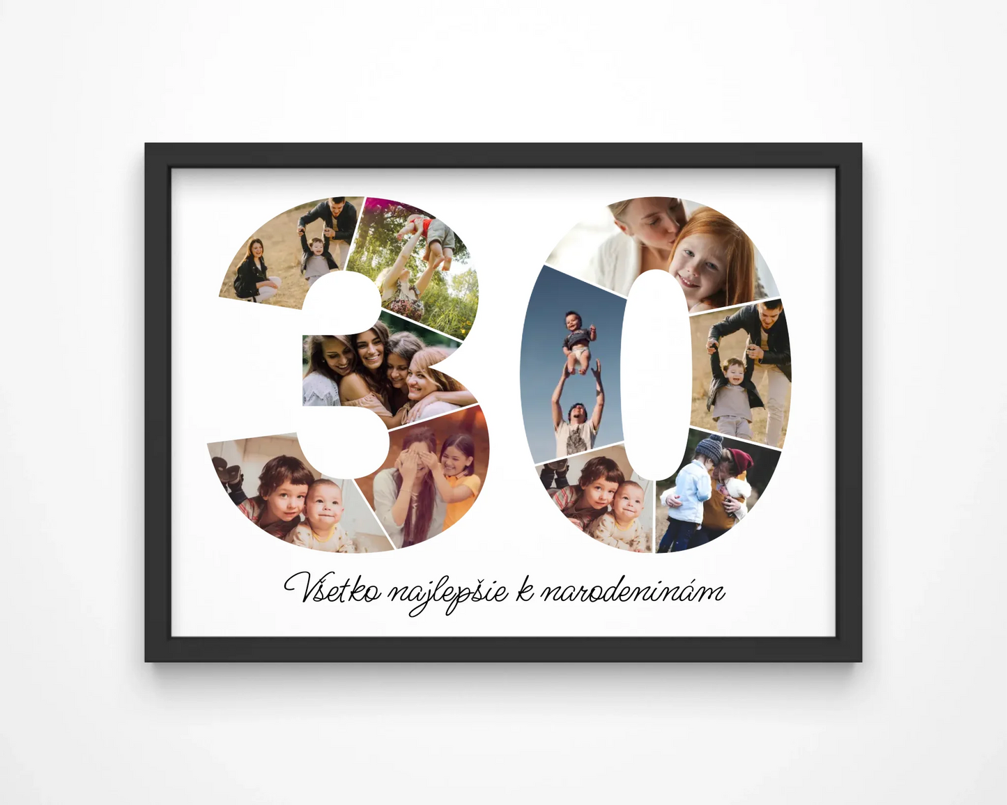 Personalizovaná koláž fotografií k 30. narodeninám – jedinečný darček (30–39)