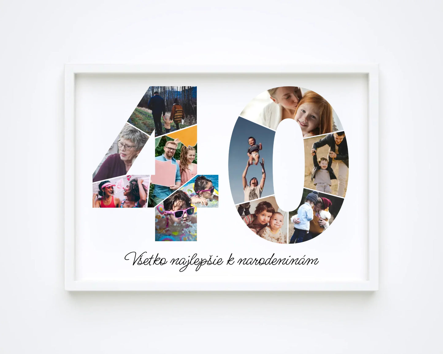 Personalizovaná koláž fotografií k 40. narodeninám – jedinečný darček (40–49)