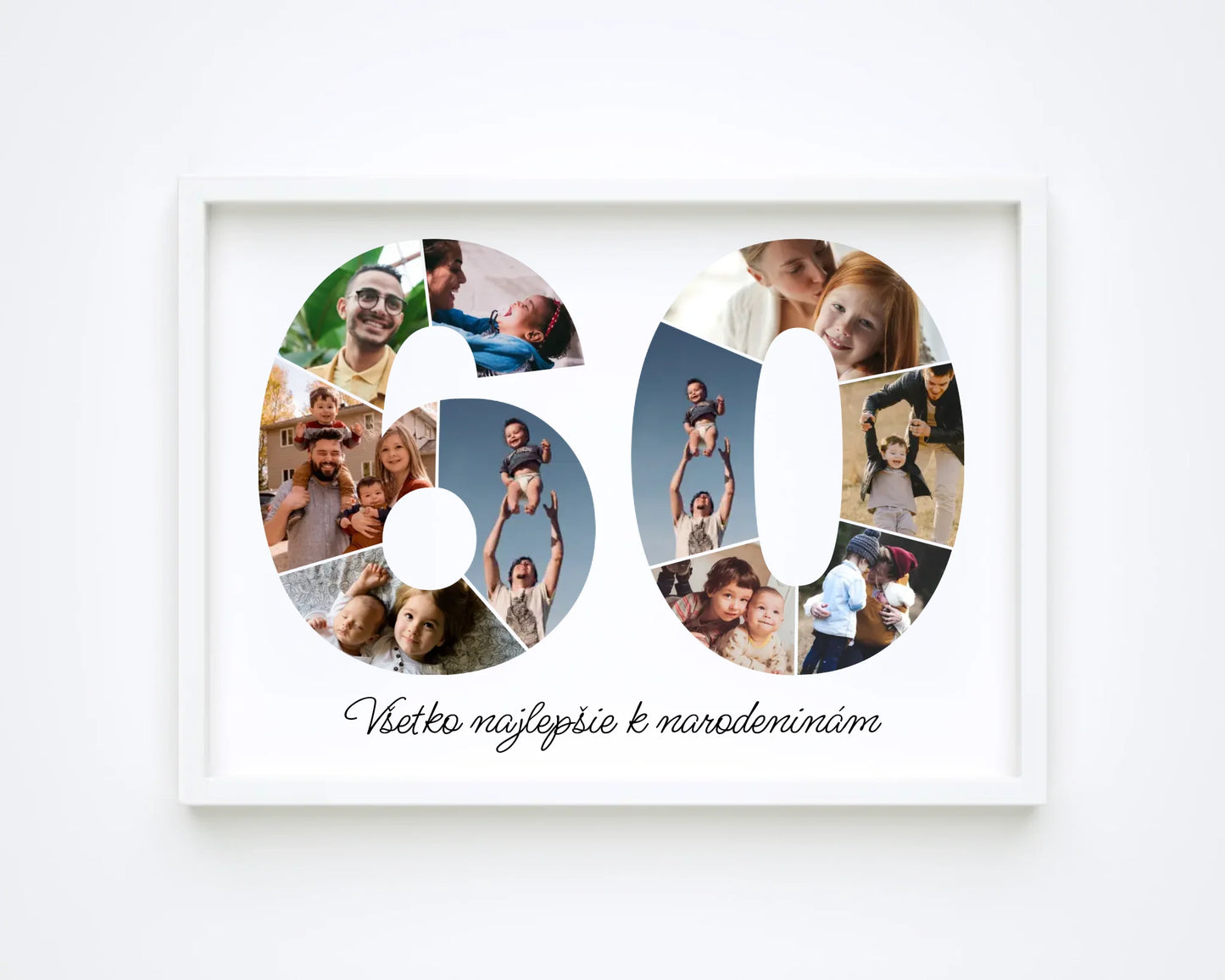 Personalizovaná koláž fotografií k 60. narodeninám – jedinečný darček (60–69)