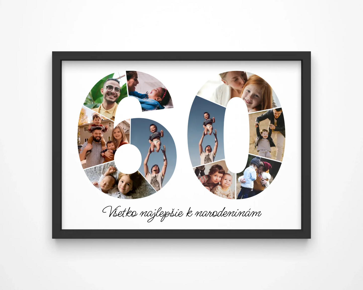 Personalizovaná koláž fotografií k 60. narodeninám – jedinečný darček (60–69)