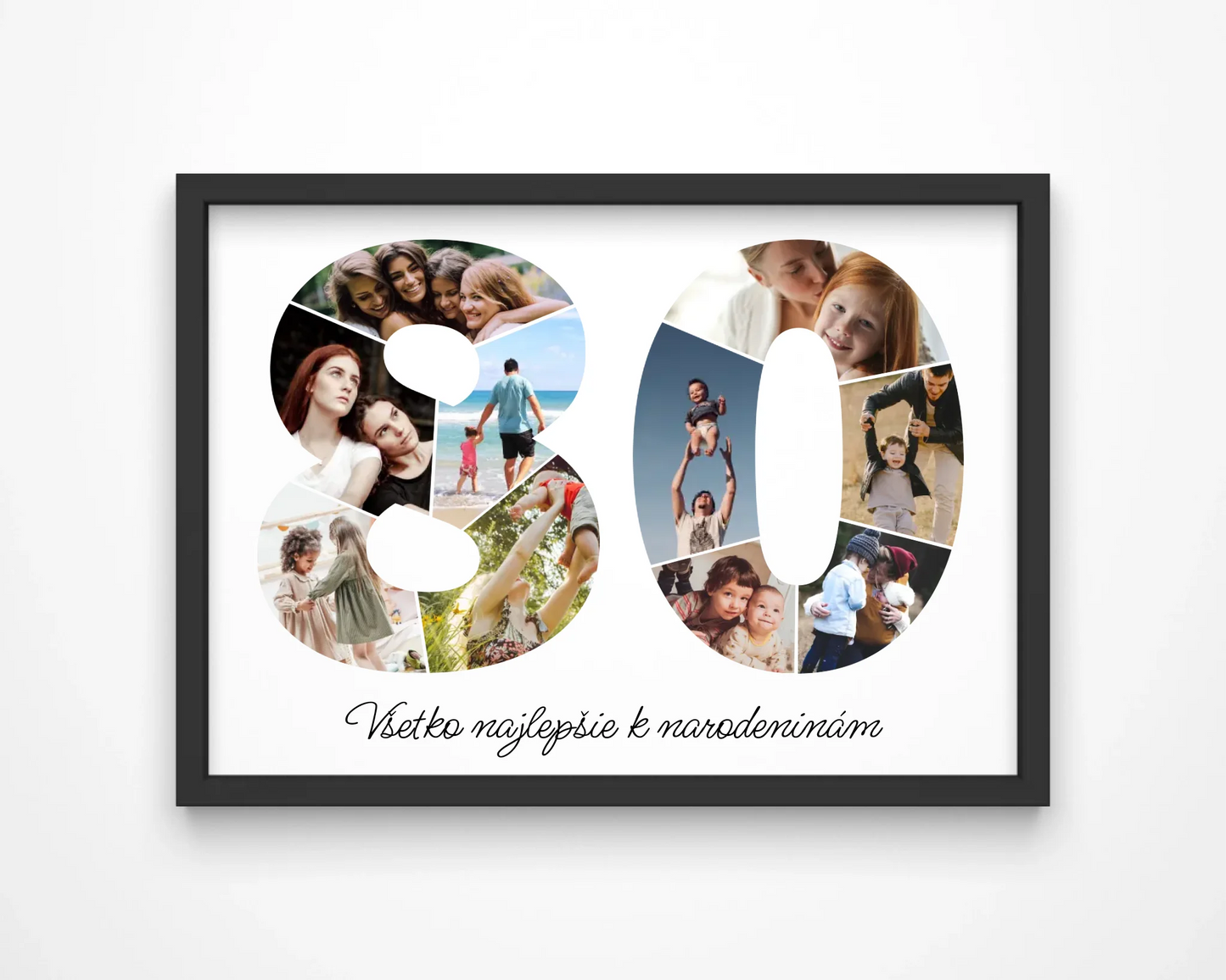Personalizovaná koláž fotografií k 80. narodeninám – jedinečný darček (80–89)