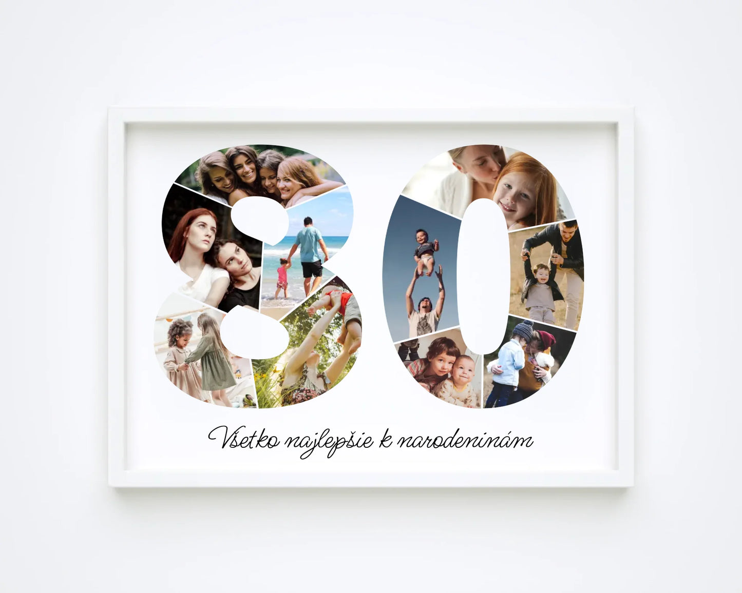 Personalizovaná koláž fotografií k 80. narodeninám – jedinečný darček (80–89)