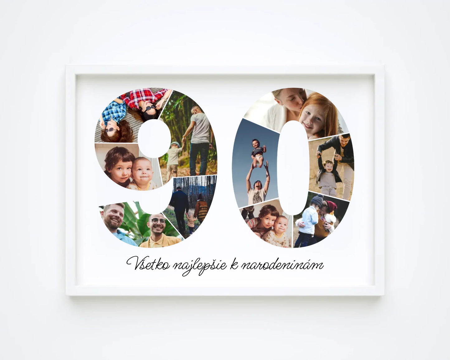 Personalizovaná koláž fotografií k 90. narodeninám – jedinečný darček (90–99)