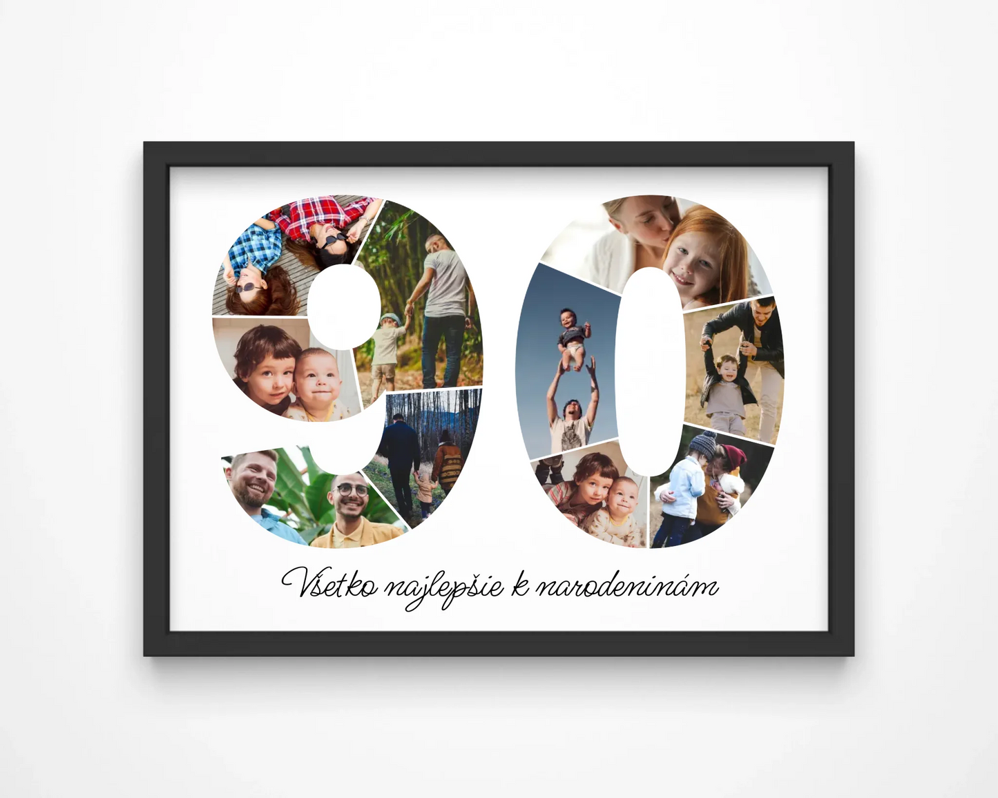 Personalizovaná koláž fotografií k 90. narodeninám – jedinečný darček (90–99)